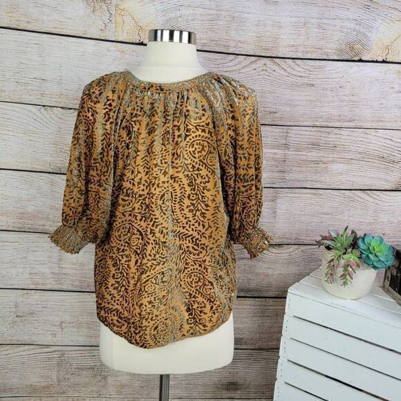 BB Dakota Steve Madden Better to Burn Out Flocked Velvet Top Size Extra Small XS - Picture 3 of 6
